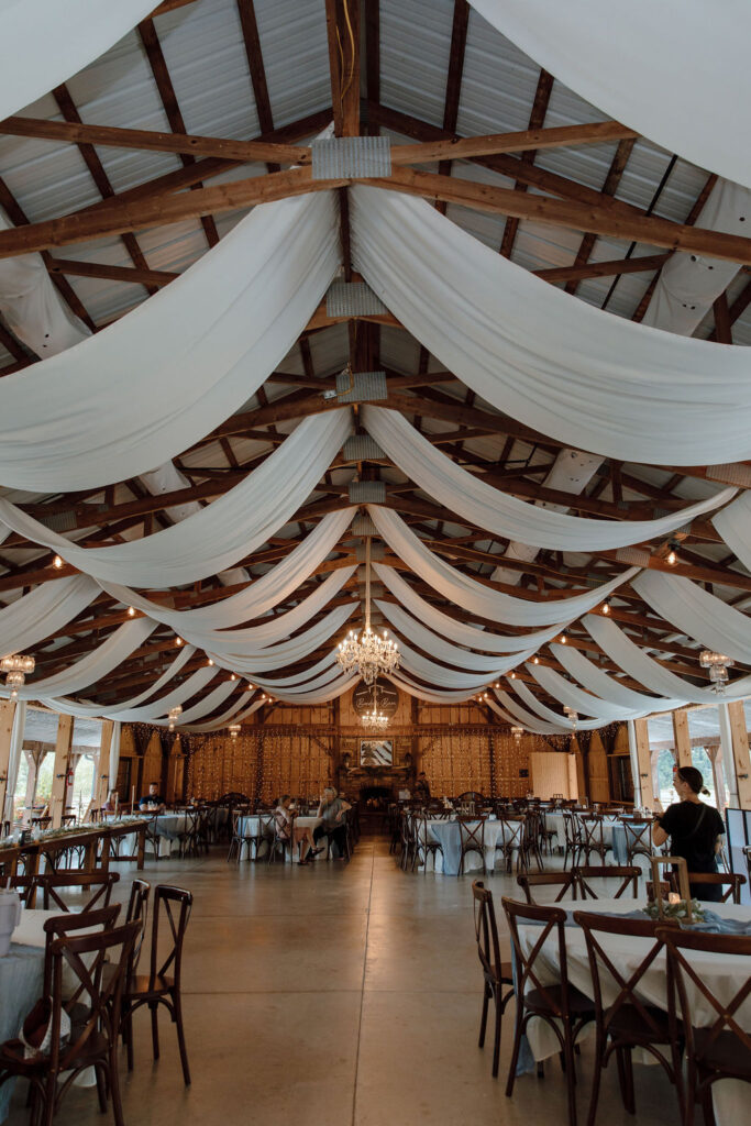 Indoor wedding setup in Montgomery Creek Ranch